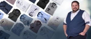 Korpulenter Mann mit Weste und weißen Hemd