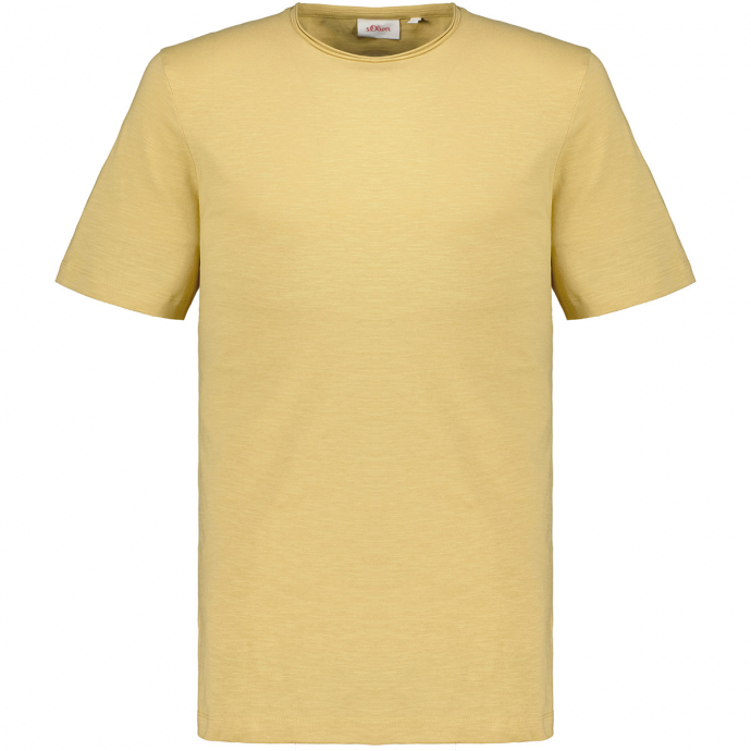 Unifarbenes T-Shirt mit Rollkante