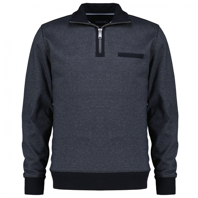 Sweatshirt im Troyer-Stil aus Premium-Baumwolle