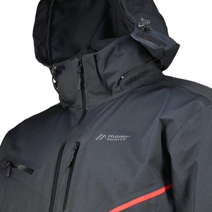 wasser- und Maier Sports Skijacke, schwarz winddicht,