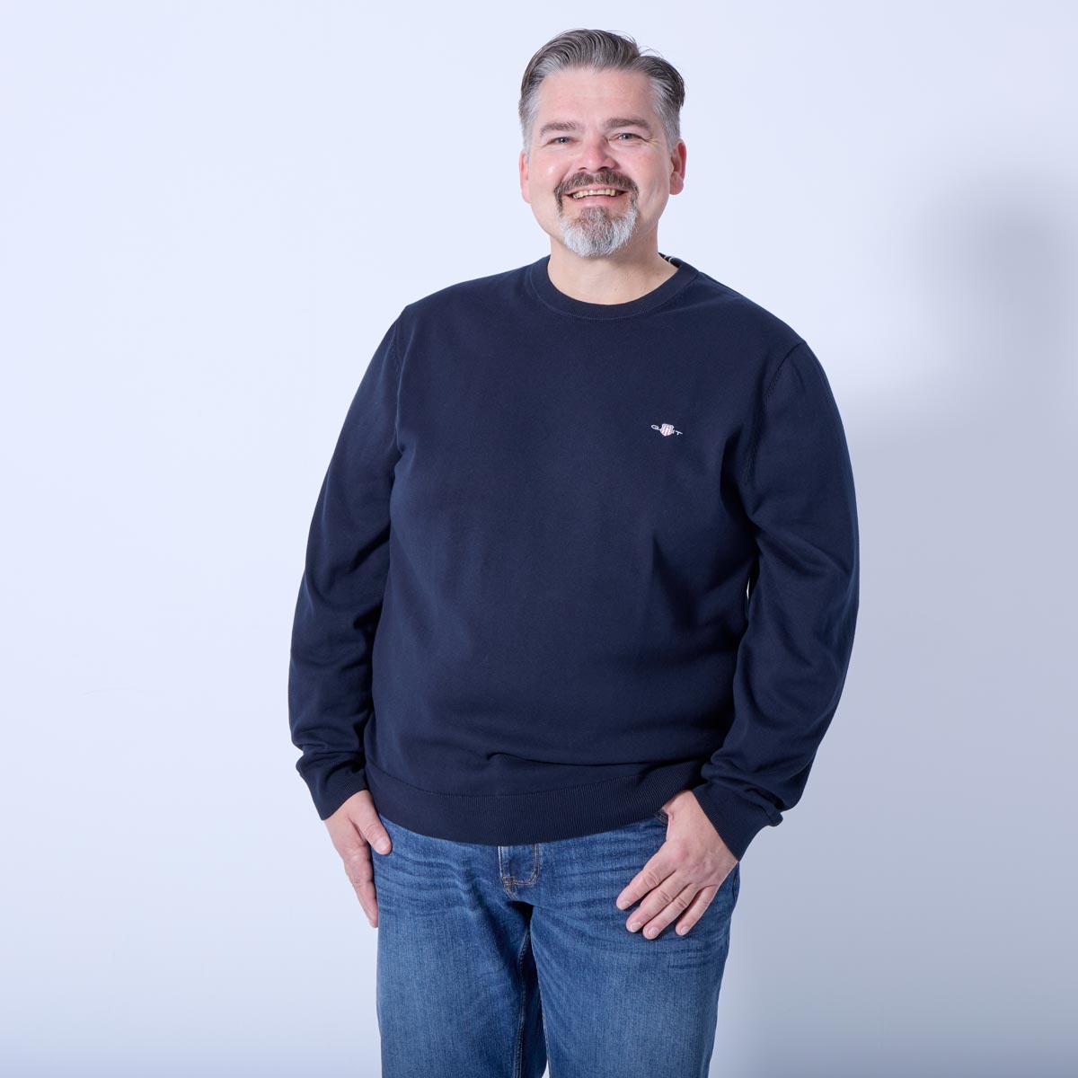 Gant Feinstrickpullover aus Baumwolle dunkelgrün