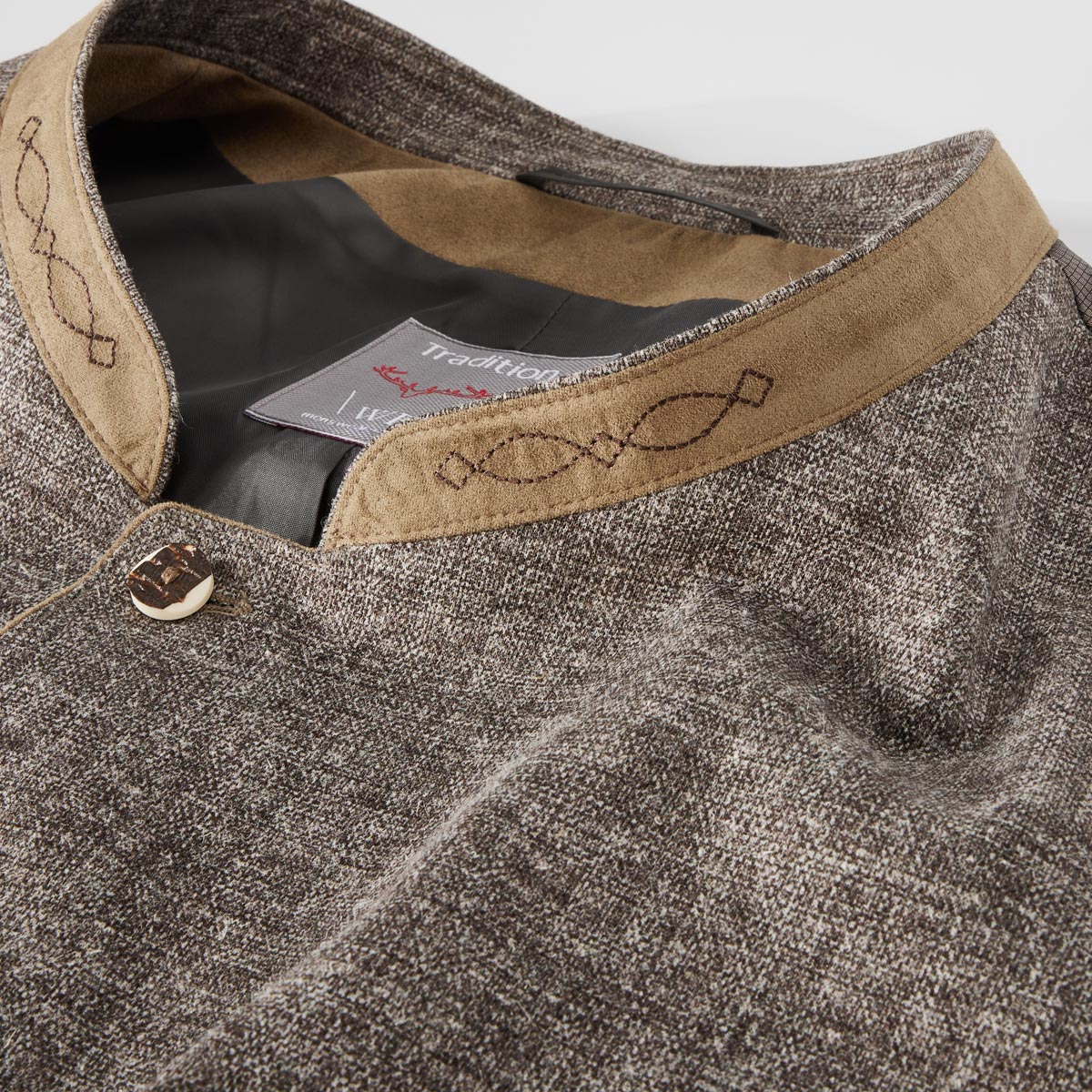 Weis Trachtenweste mit Leinen beige