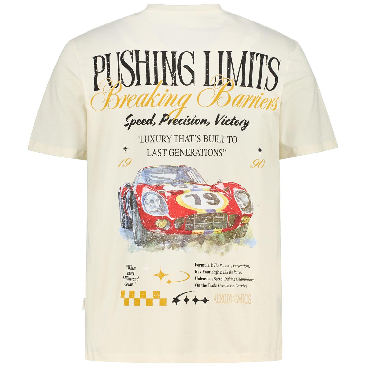 Jack&Jones T-Shirt mit Print auf Vorder- und Rückseite cremeweiß