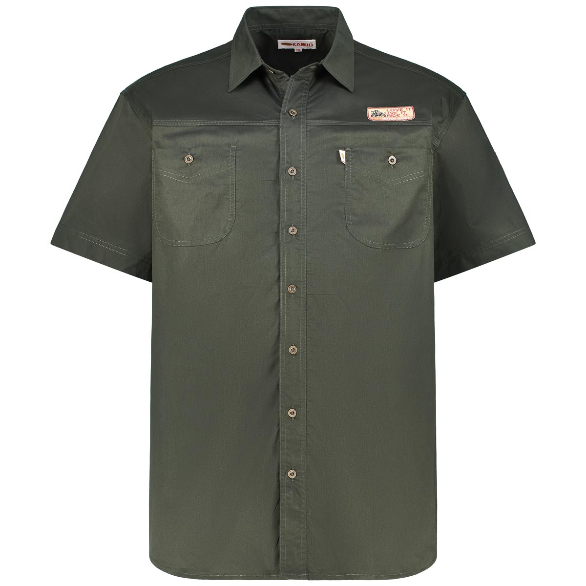 Kamro Freizeithemd aus Baumwolle Farbe khaki Größe: 10XL günstig online kaufen