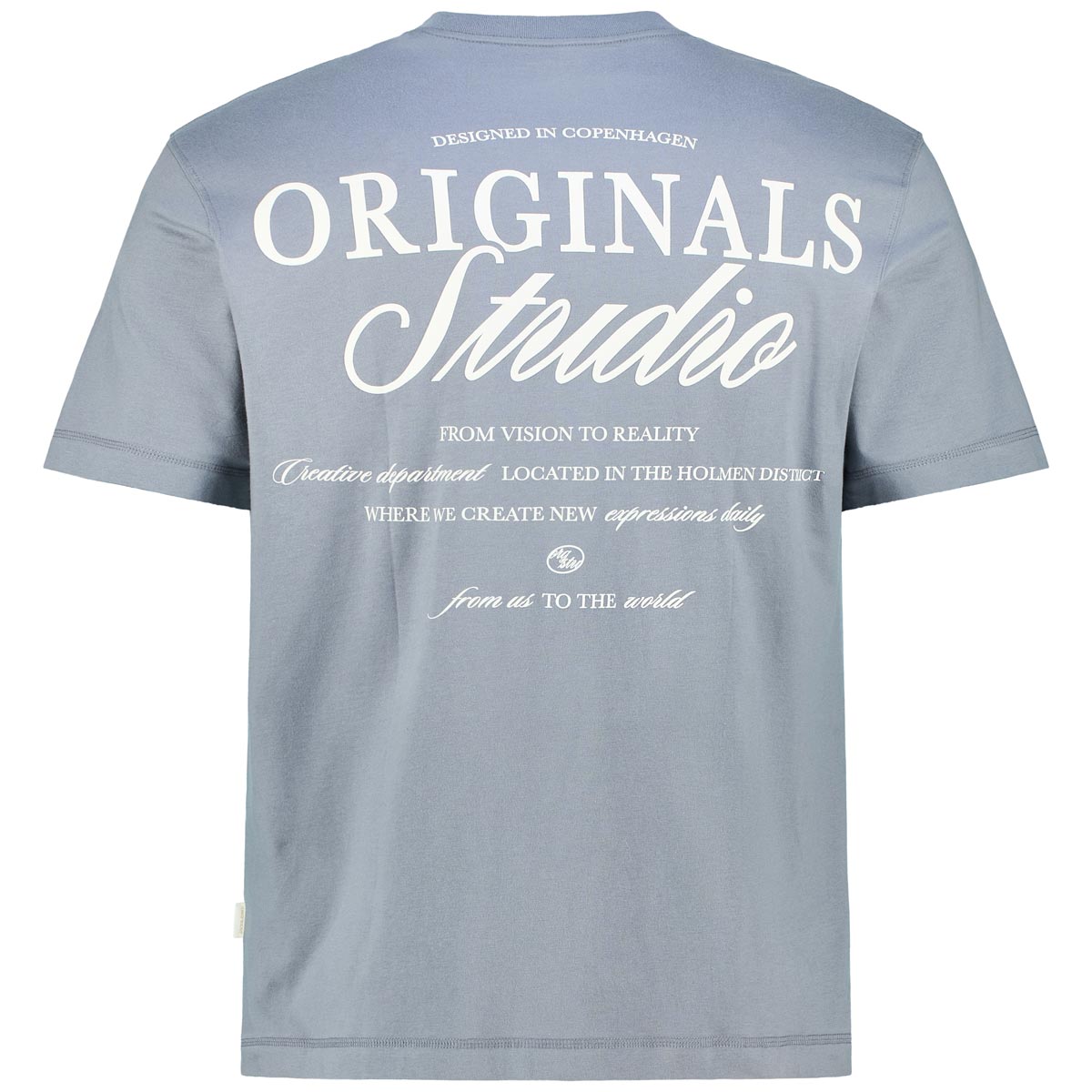 Jack&Jones T-Shirt mit Print auf Vorder- und Rückseite hellblau