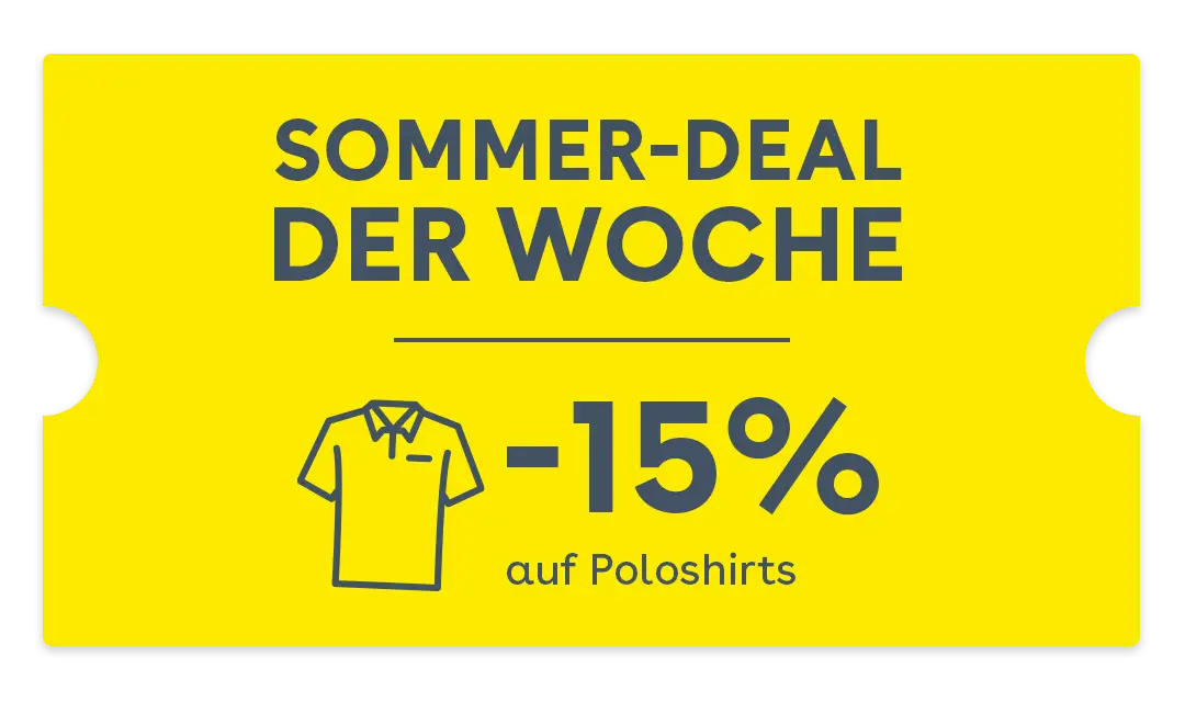 Voucher-Motiv zur Pfundskerl Sommer-Deal-Aktion für bequeme Herrenmode in großen Größen.
