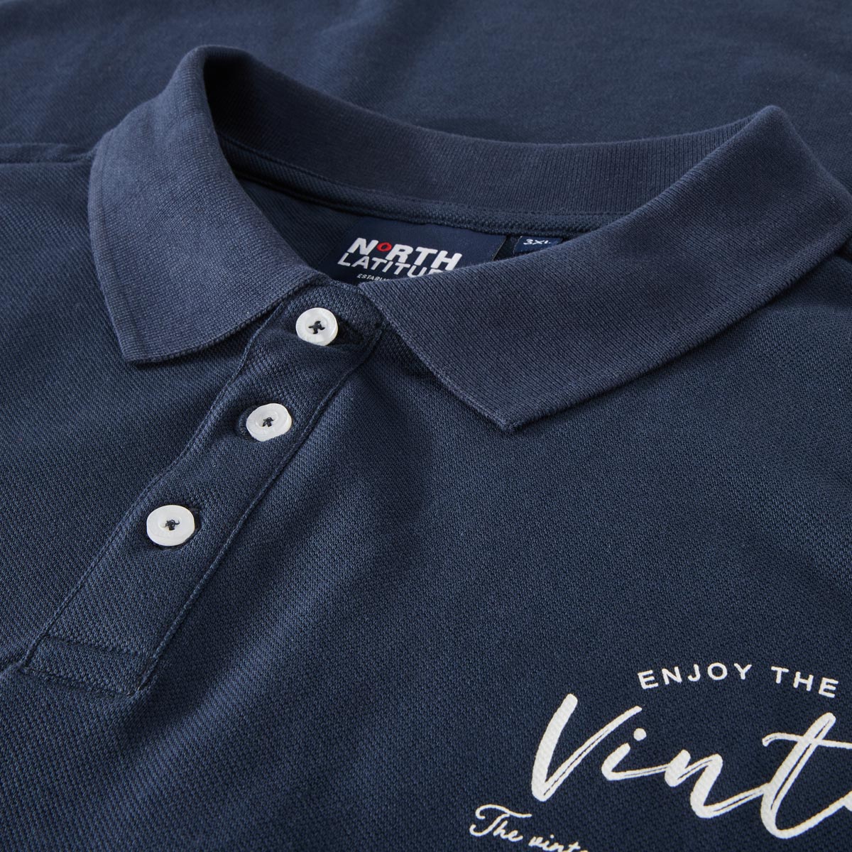 North Poloshirt mit Print dunkelblau