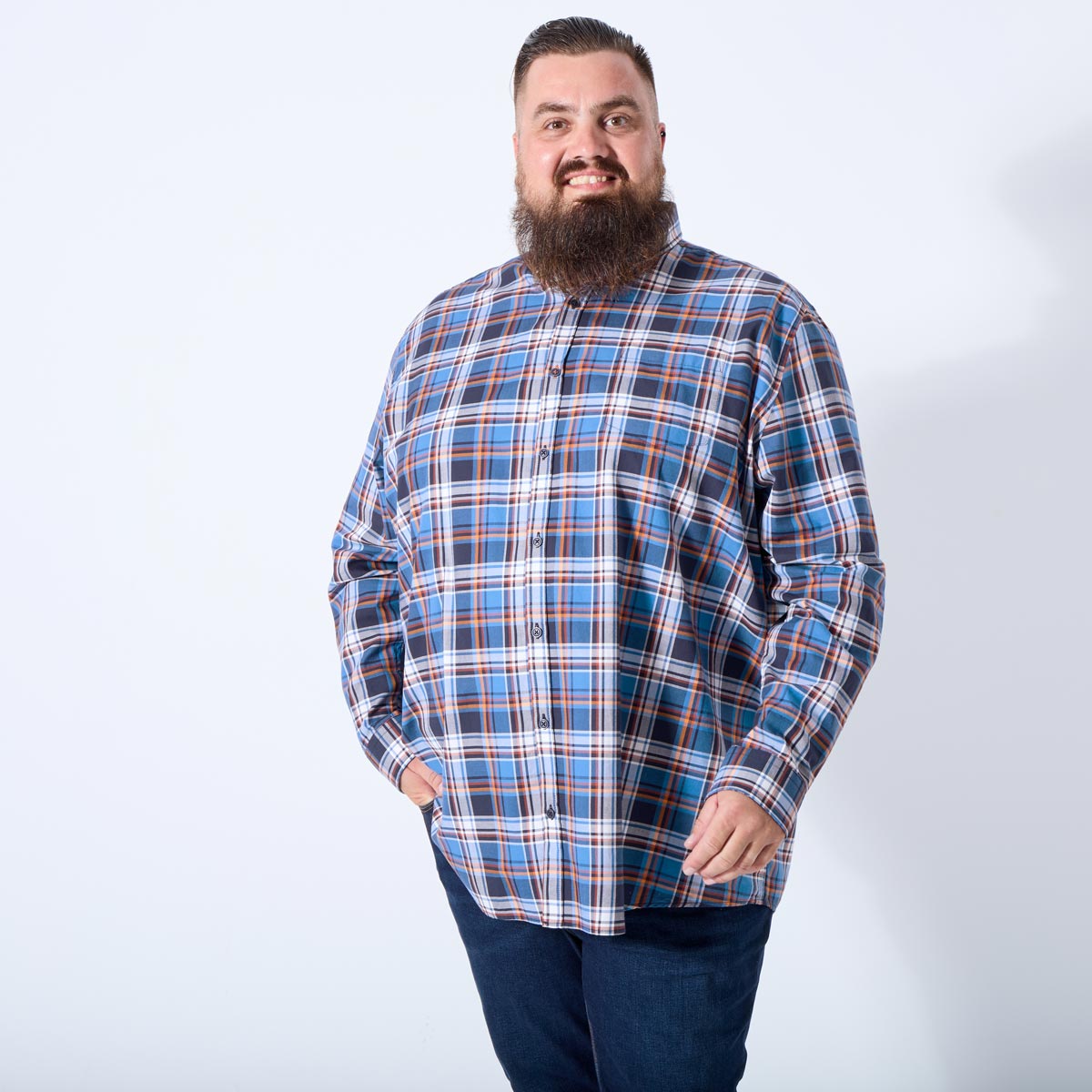 Pfundskerl Freizeithemd mit Karomuster blau