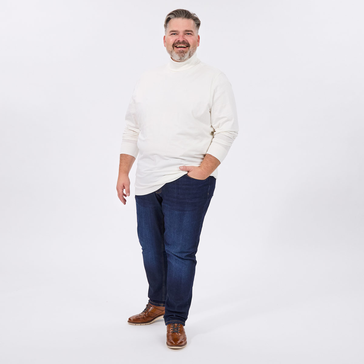 Lerros Rollkragenshirt aus Baumwolle weiß