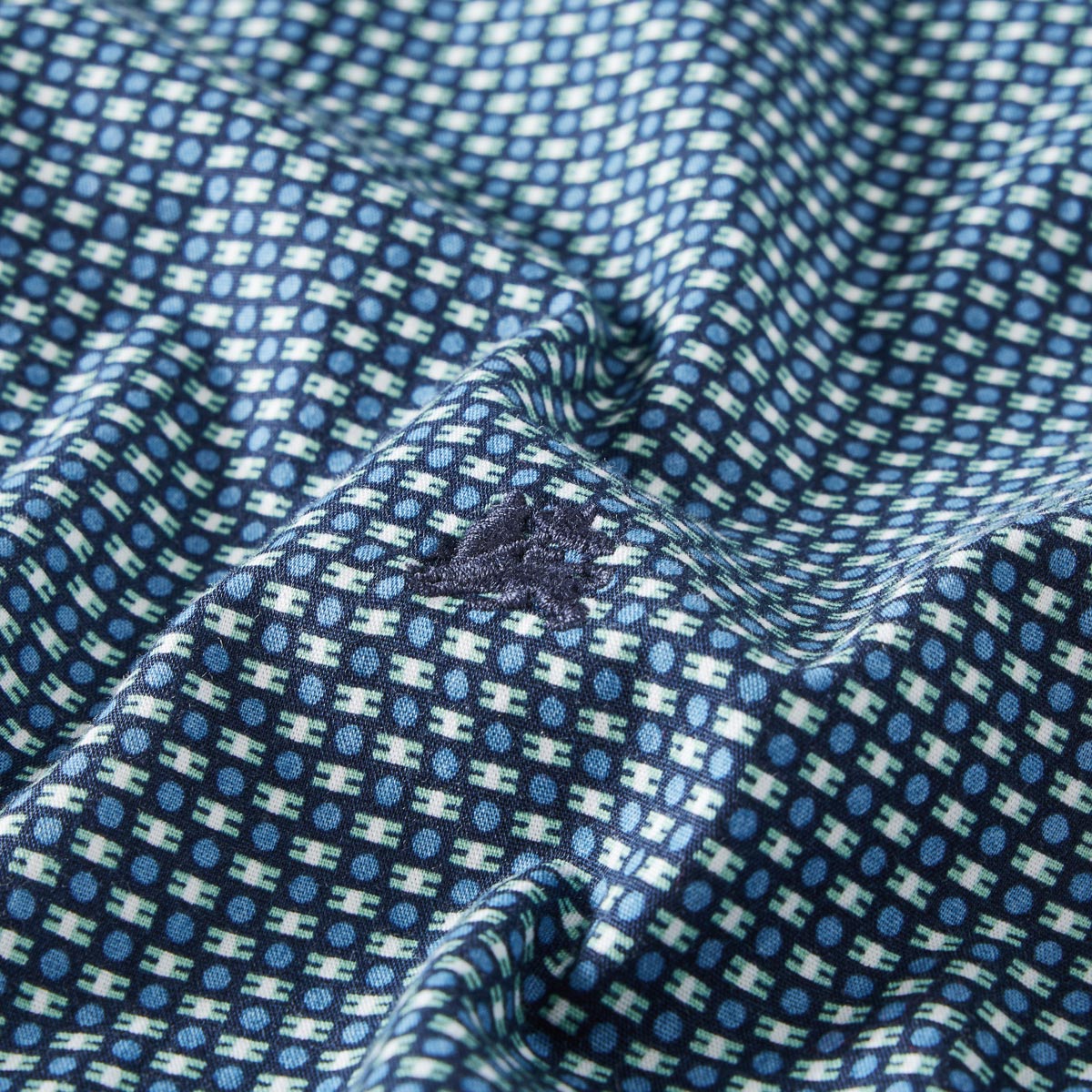 Lerros Freizeithemd mit Allover-Muster türkis