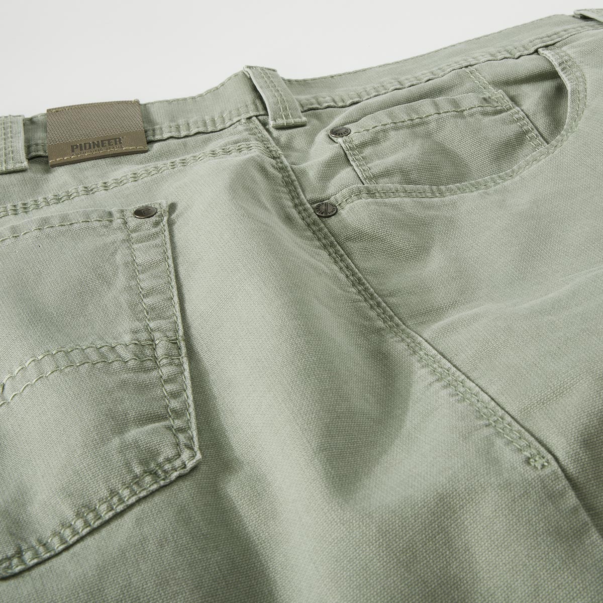 Pioneer Stretch-Baumwollhose "Thomas", Regular Fit grün