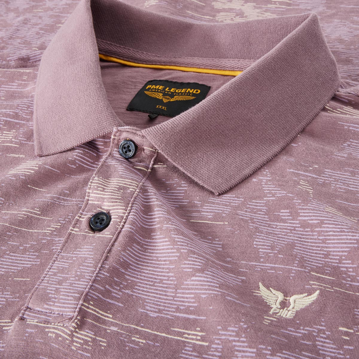 PME LEGEND Poloshirt mit Allover-Muster lila