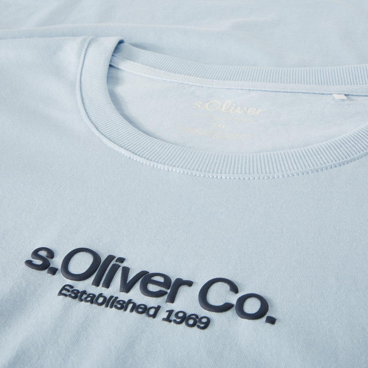 s.Oliver T-Shirt mit Label-Print Farbe blau Größe: 4XL günstig online kaufen