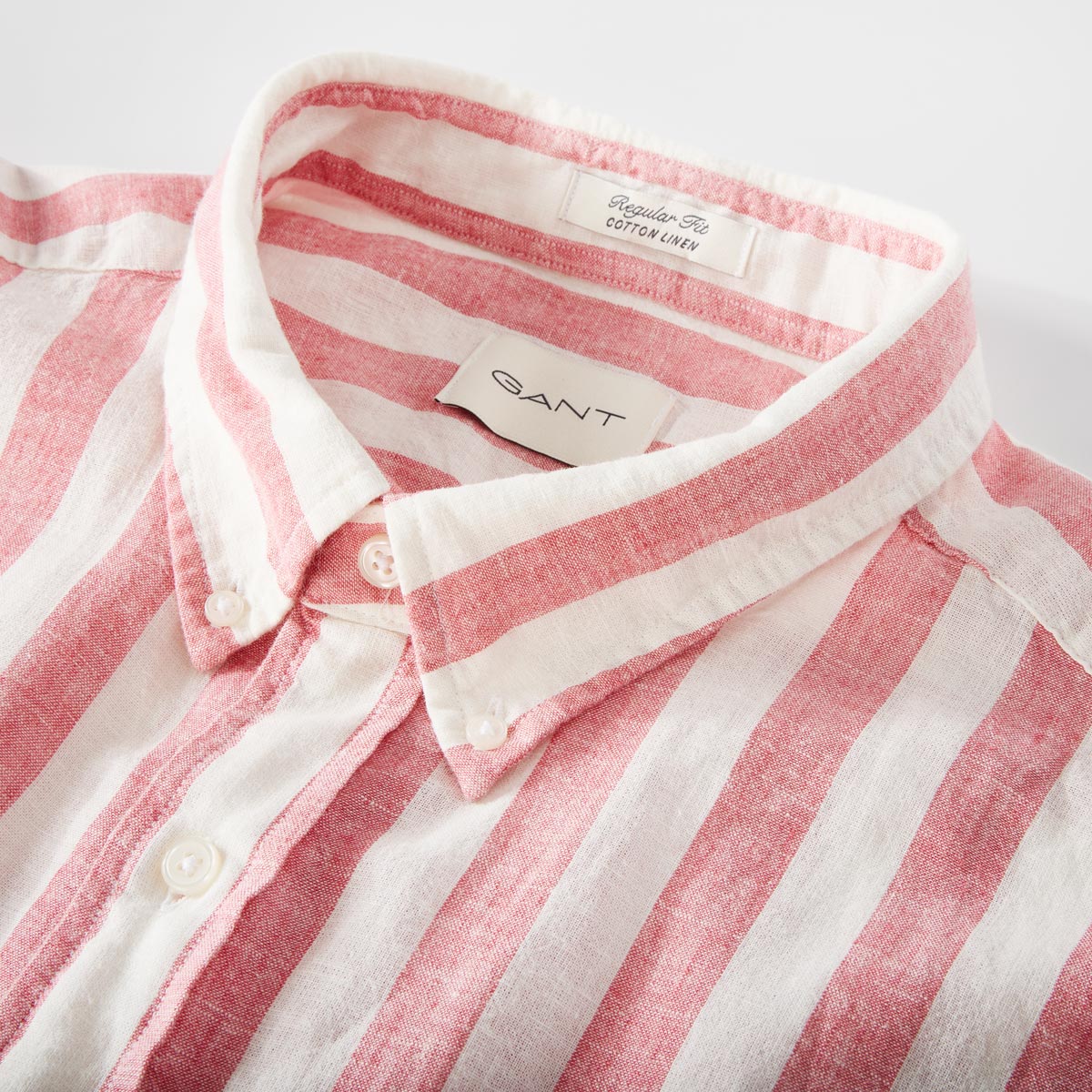 Gant Freizeithemd mit Leinen rot/weiß