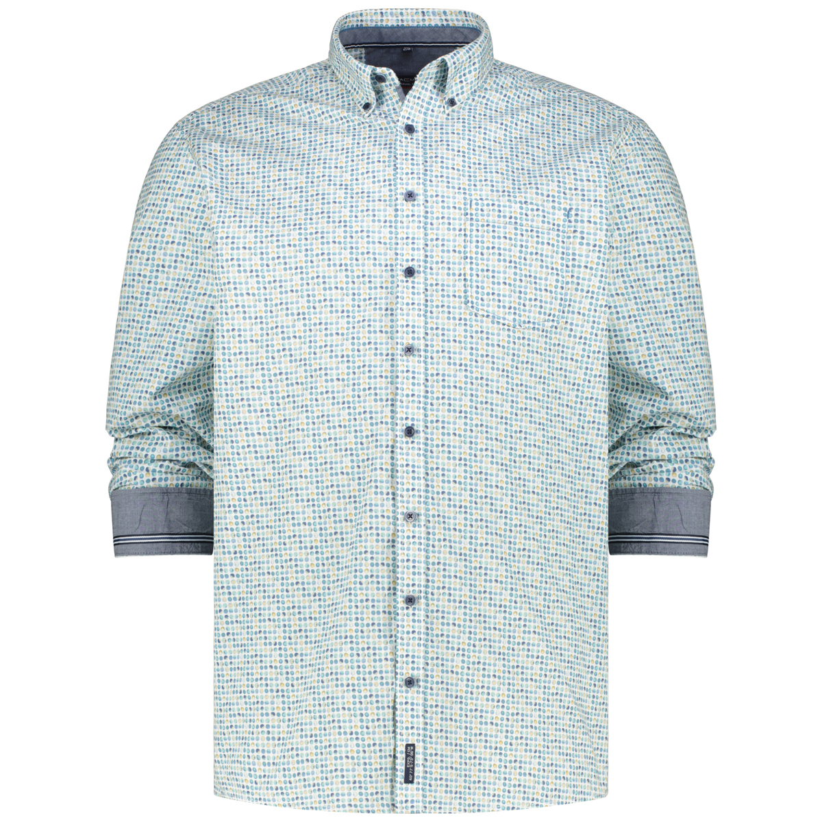 CASA MODA Freizeithemd mit Allover-Print blau/grau