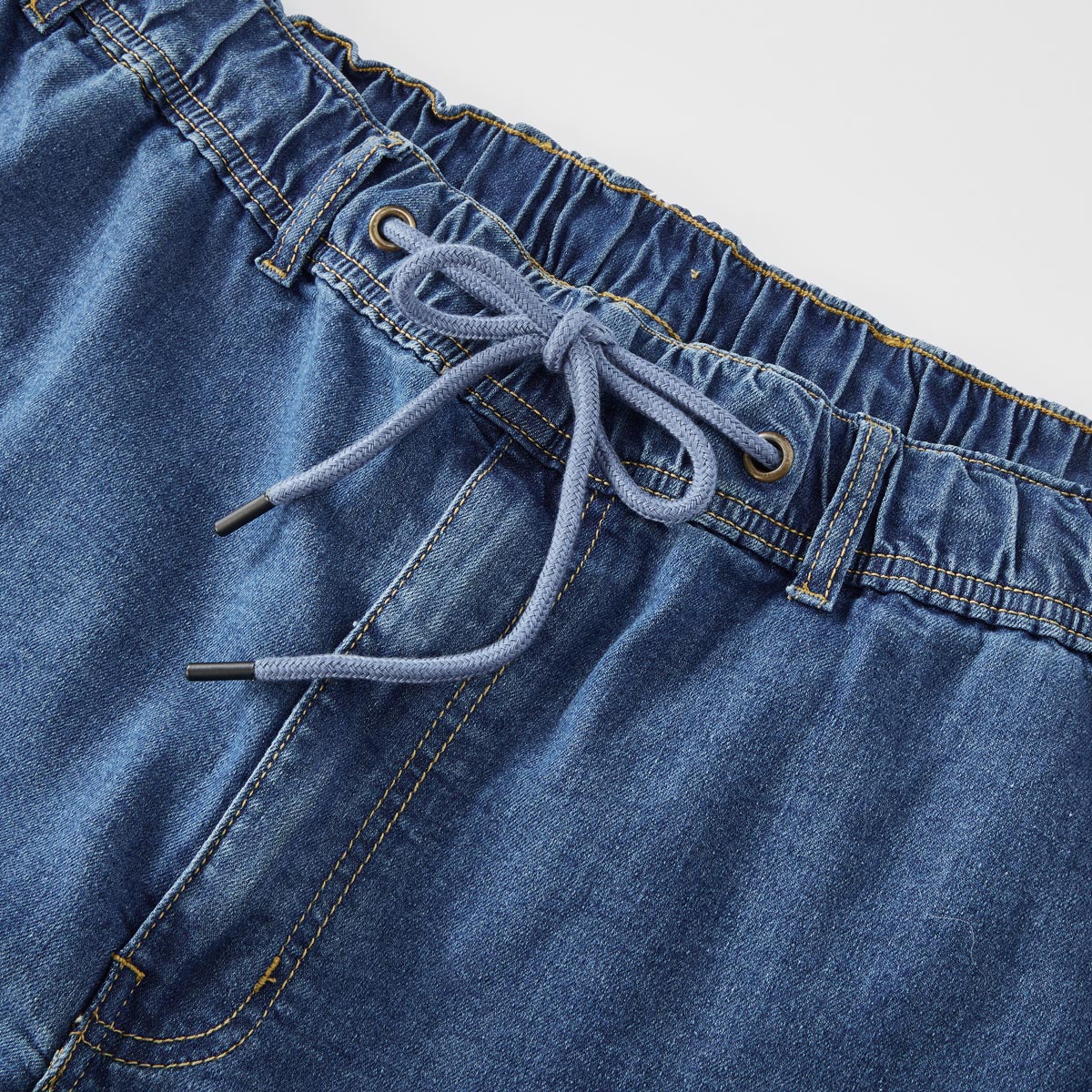 ADAMO Schlupfjeans mit Dehnbund, Regular Fit mittelblau