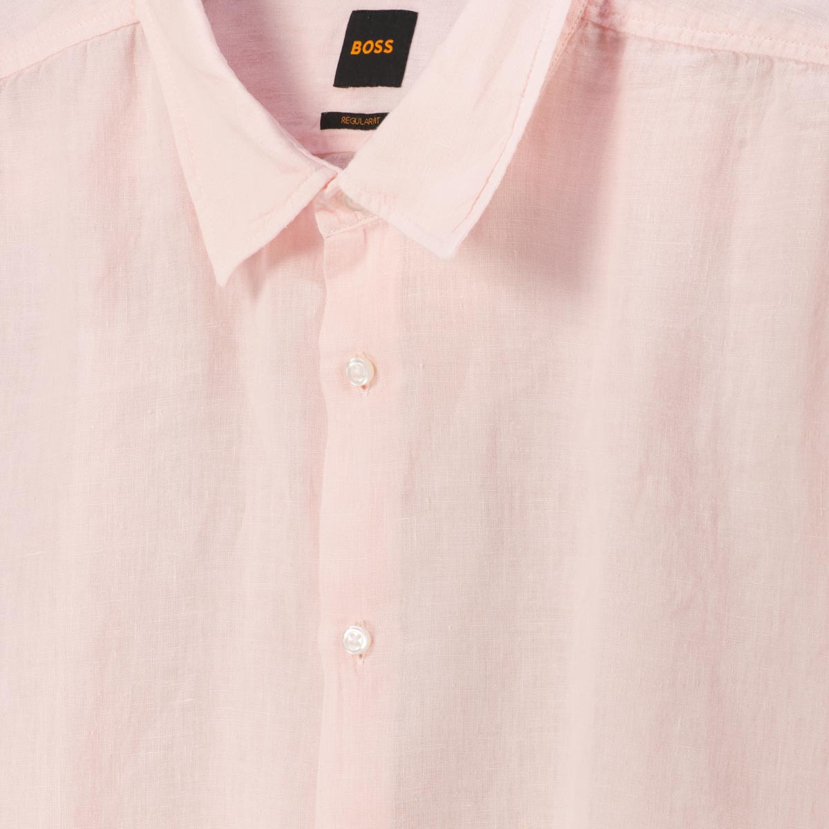 BOSS Freizeithemd aus Leinen korallrot