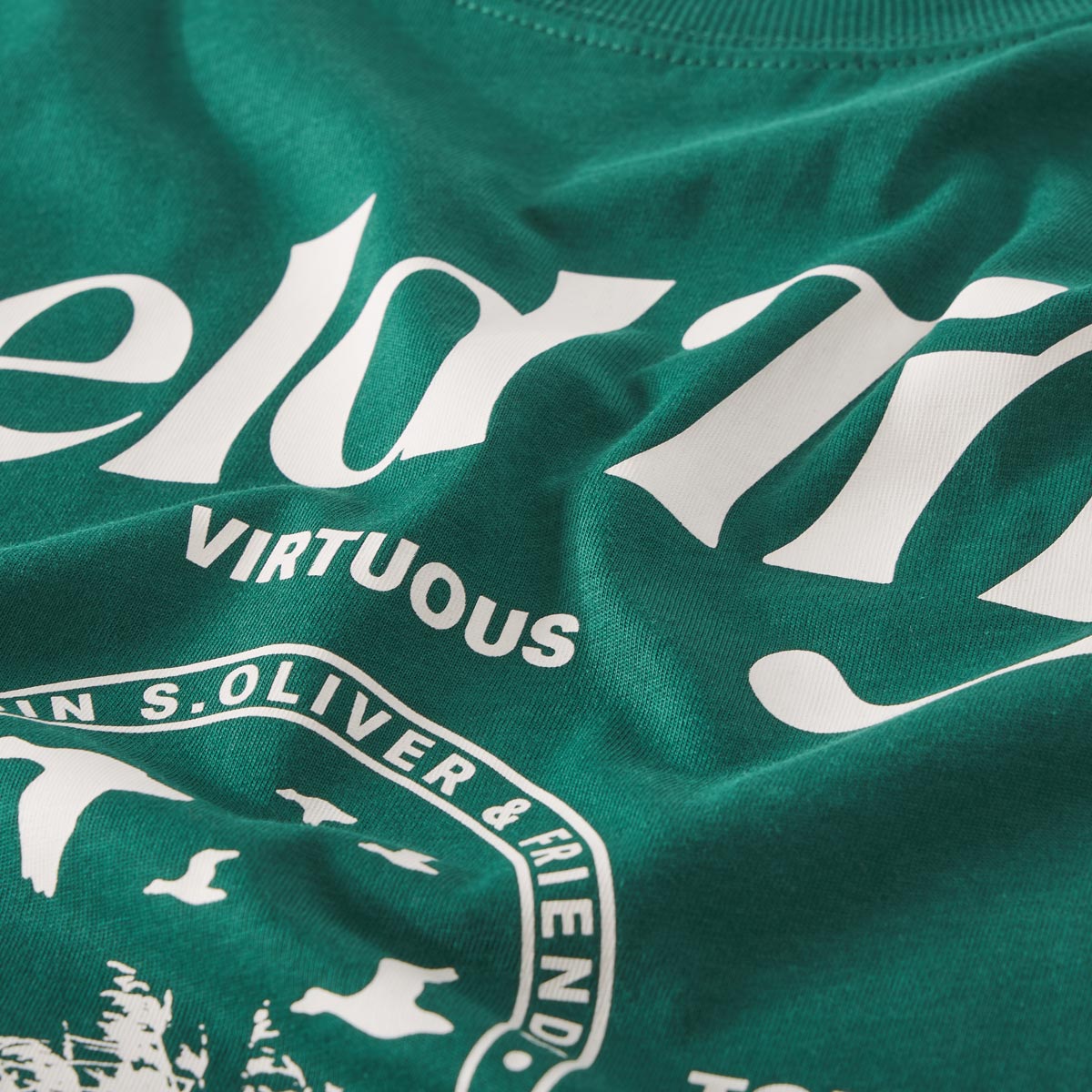 s.Oliver T-Shirt mit Print oliv