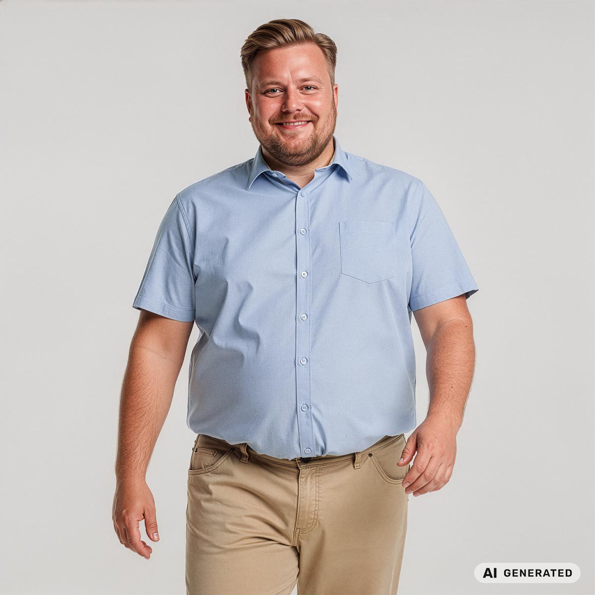 Pfundskerl Businesshemd aus reiner Baumwolle hellblau