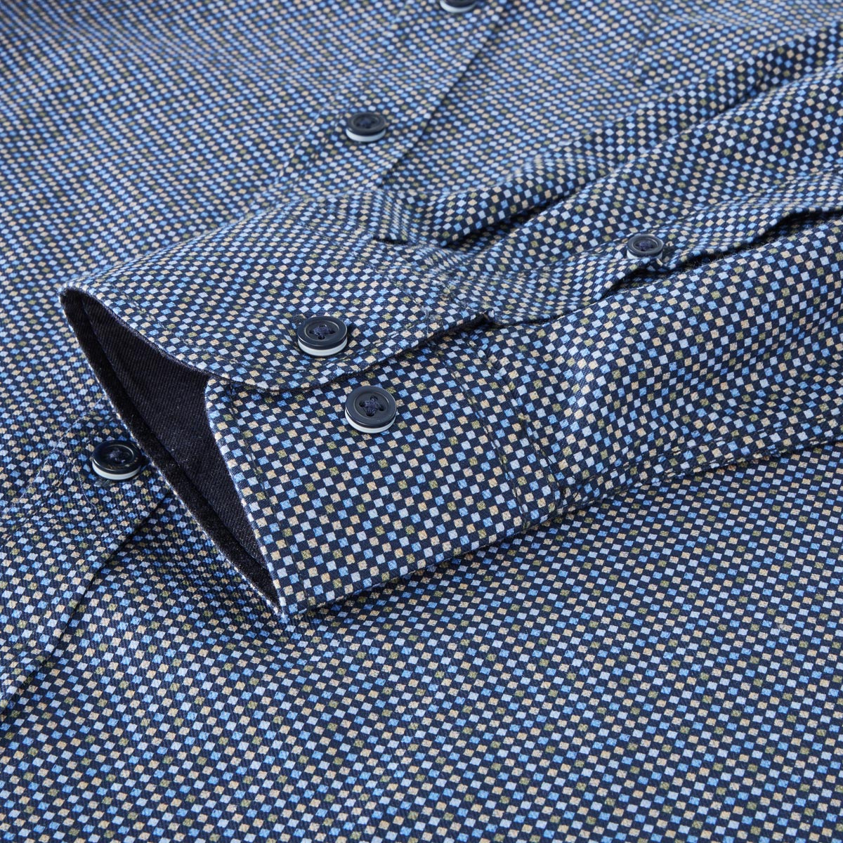 CASA MODA Freizeithemd mit Karomuster blau