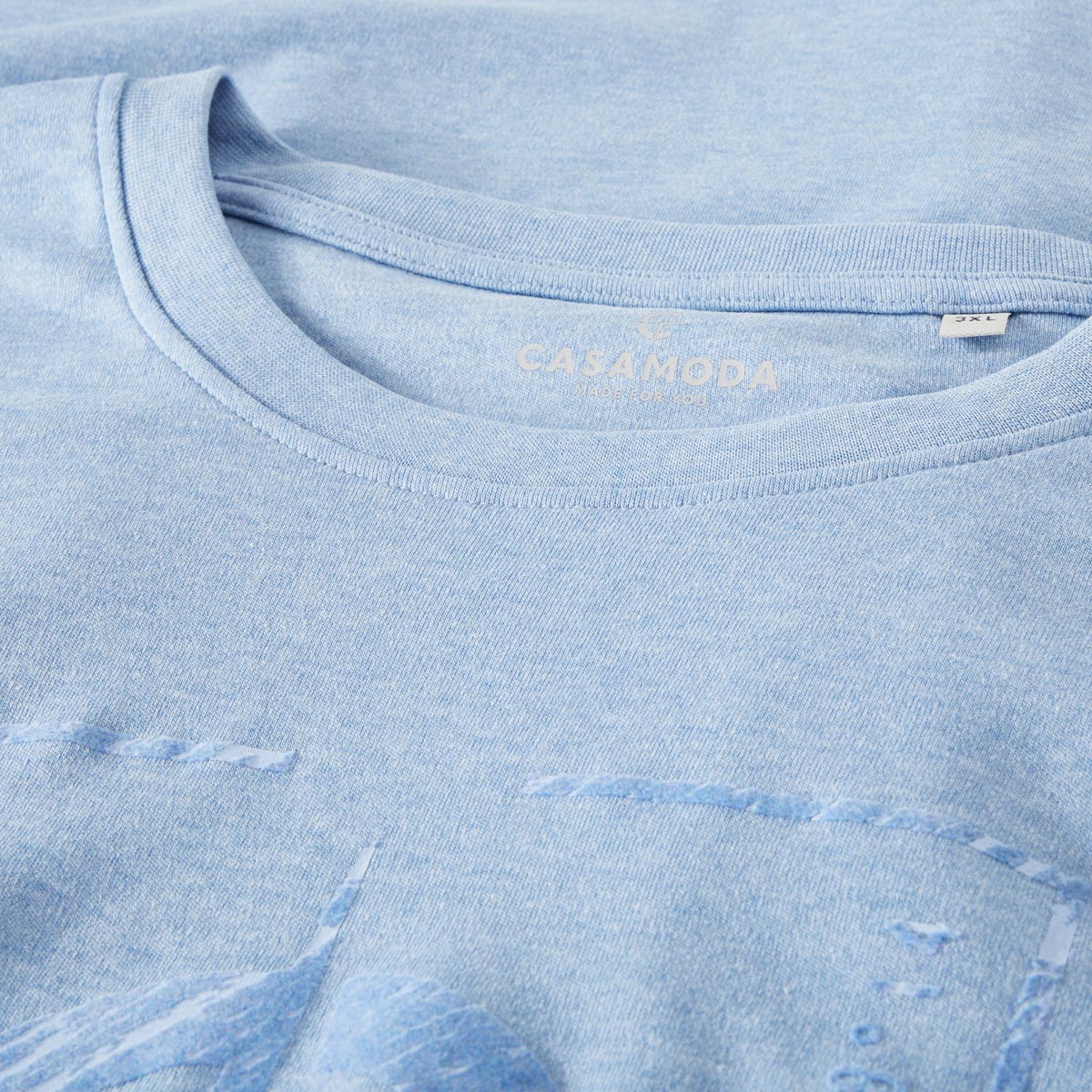 CASA MODA T-Shirt mit Label-Print Farbe hellblau Größe: 6XL günstig online kaufen