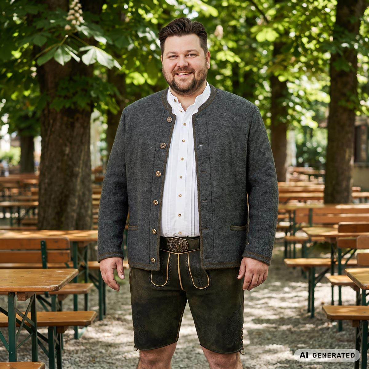 Hammerschmid Trachten-Strickjacke grau
