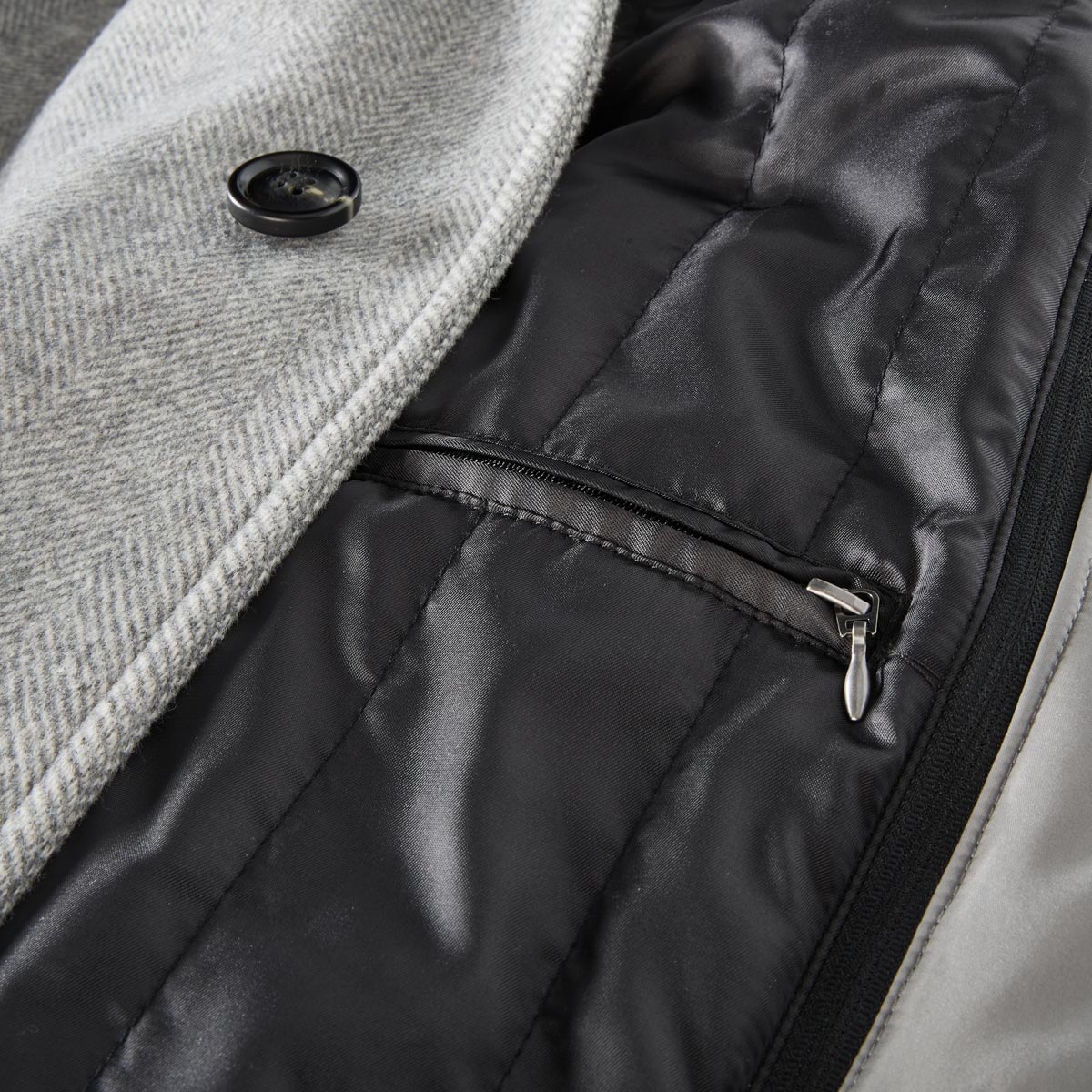 bugatti Wollmantel mit heraustrennbarem Westeneinsatz hellgrau