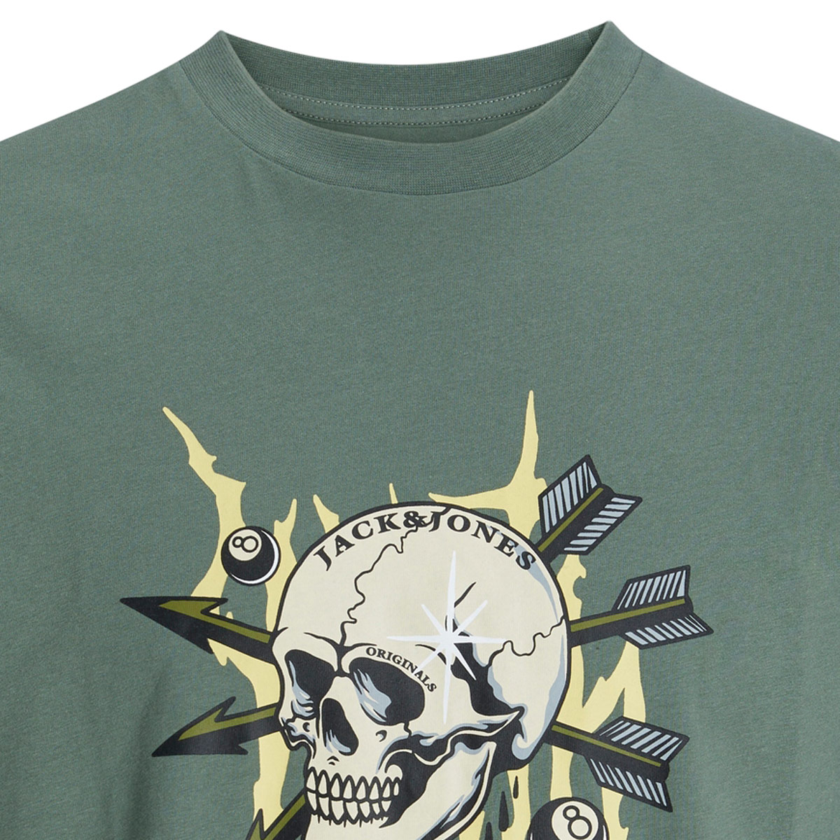 Jack&Jones T-Shirt mit Skull-Print oliv