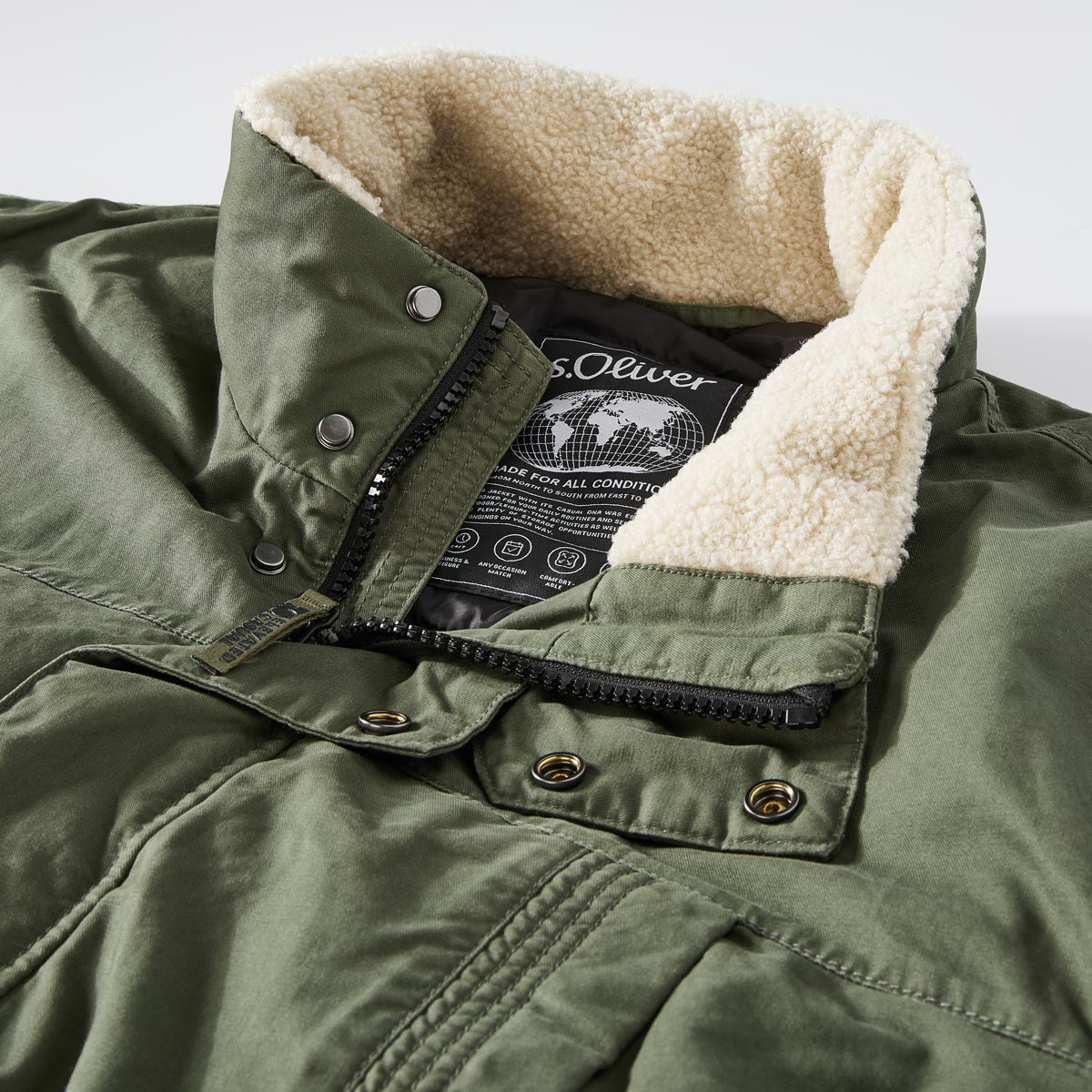 s.Oliver Wattierte Fieldjacket grün