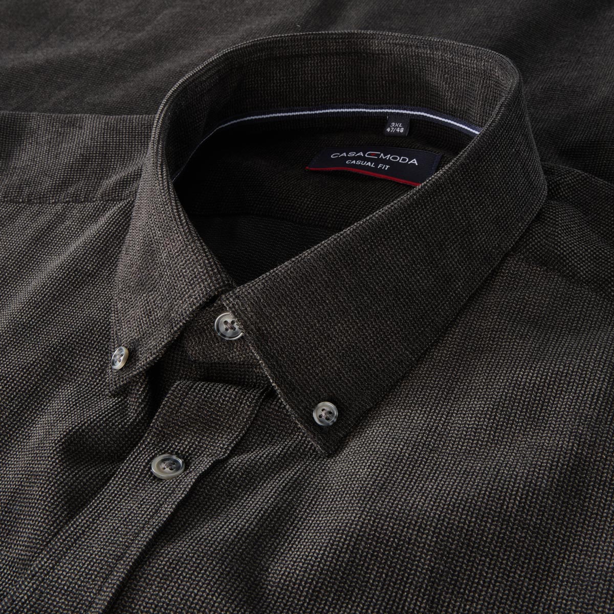 CASA MODA Freizeithemd aus Baumwolle schwarz