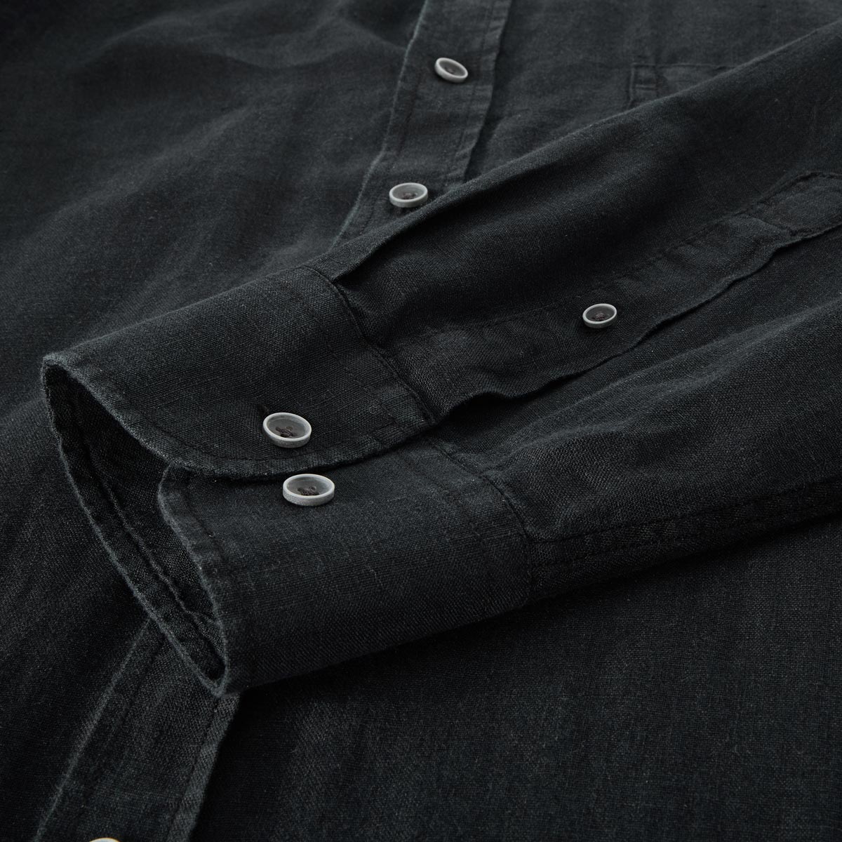 CASA MODA Freizeithemd aus Leinen schwarz