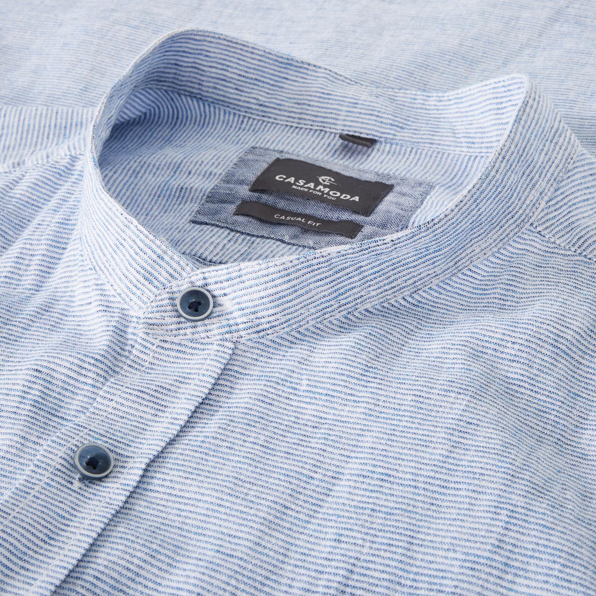 CASA MODA Freizeithemd mit Leinen jeansblau