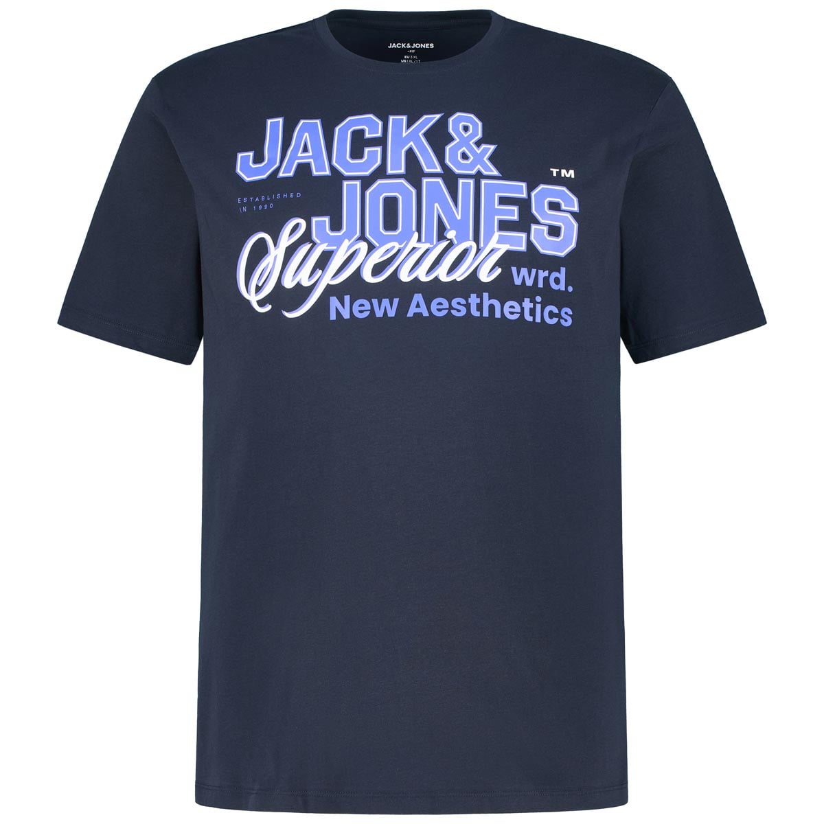 Jack&Jones T-Shirt Aus Biobaumwolle Farbe Blau Größe, 4XL