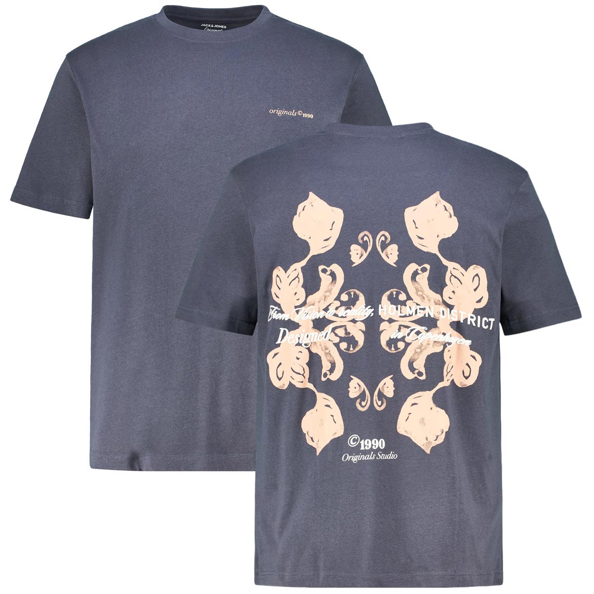 Jack&Jones T-Shirt aus Biobaumwolle Farbe grau Größe: 3XL günstig online kaufen