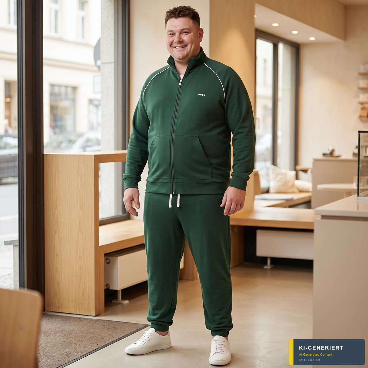 BOSS Jogginghose mit Stretch grün
