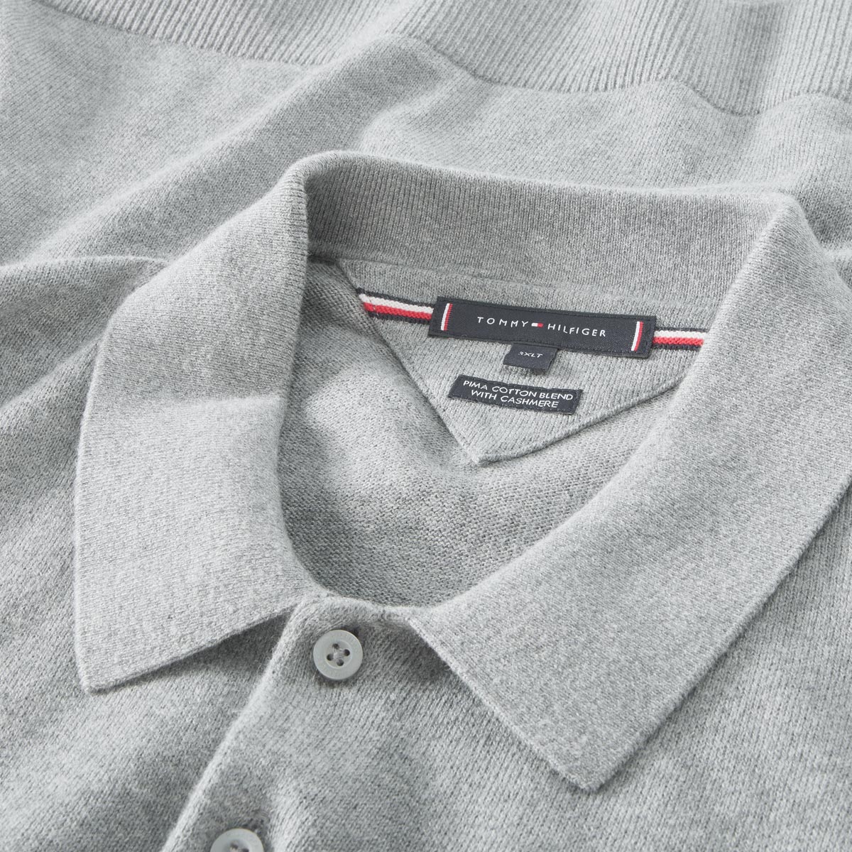 Tommy Hilfiger Poloshirt mit Kaschmir hellgrau