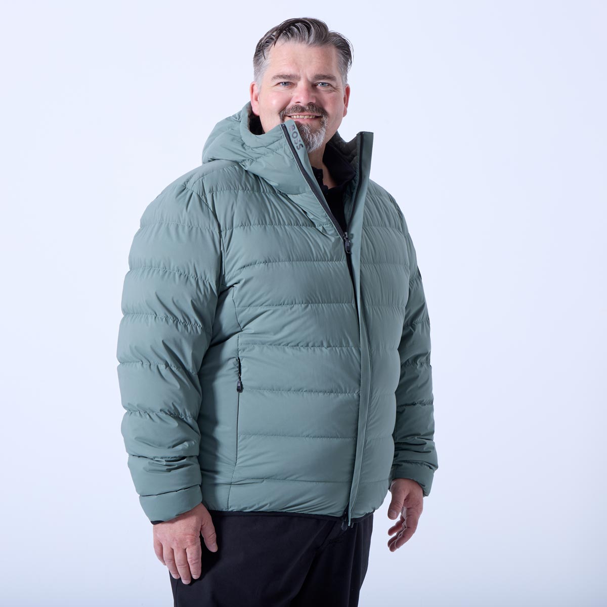 BOSS Steppjacke mit Stretch, wasserabweisend dunkelblau