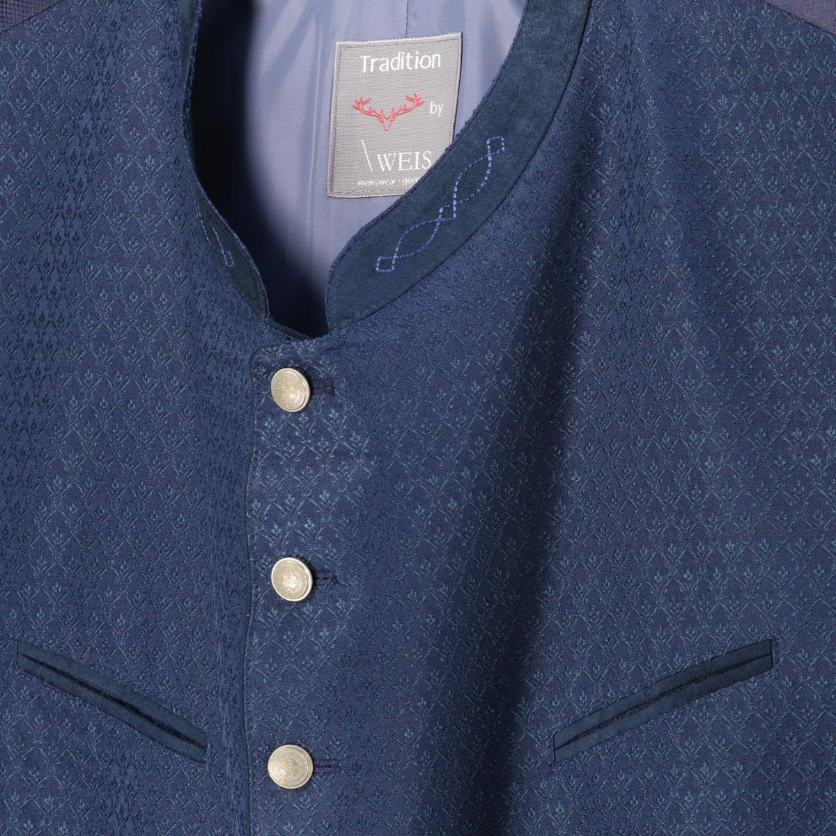 Weis Trachtenweste blau