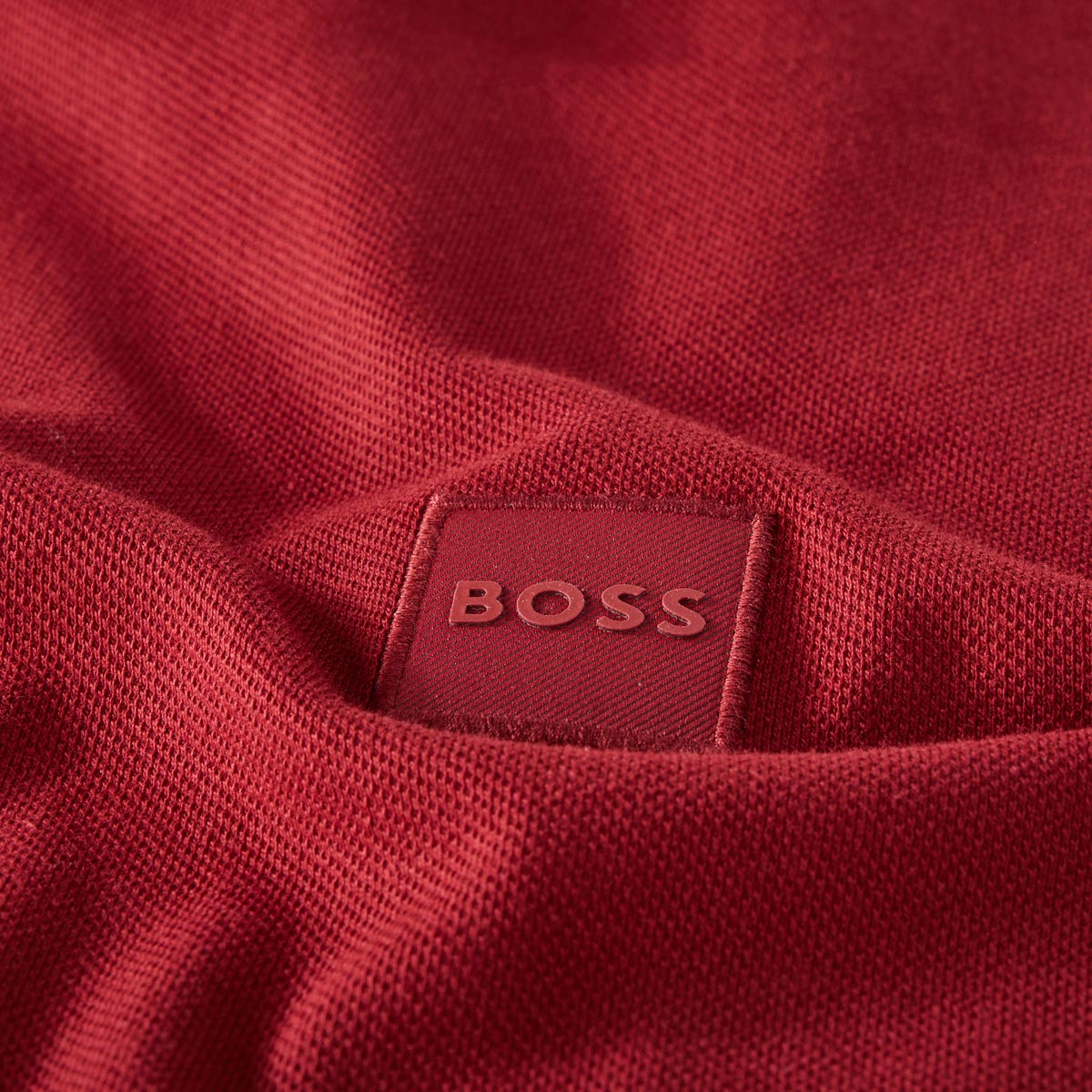 BOSS Poloshirt mit Biobaumwolle weinrot