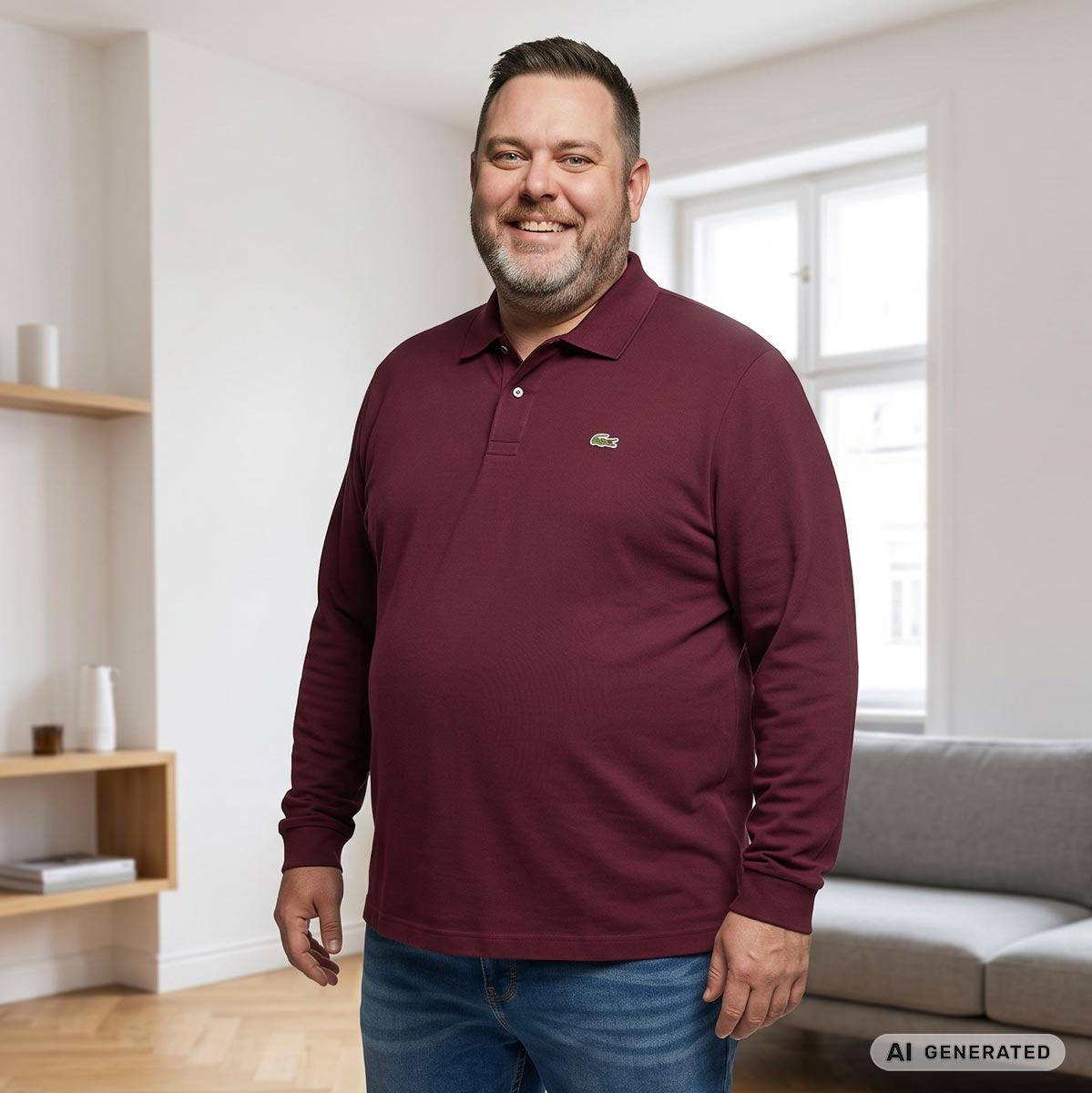 LACOSTE Poloshirt aus Baumwoll-Piqué dunkelrot