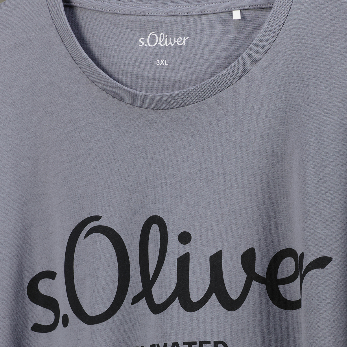 s.Oliver T-Shirt mit Label-Print dunkelgrau