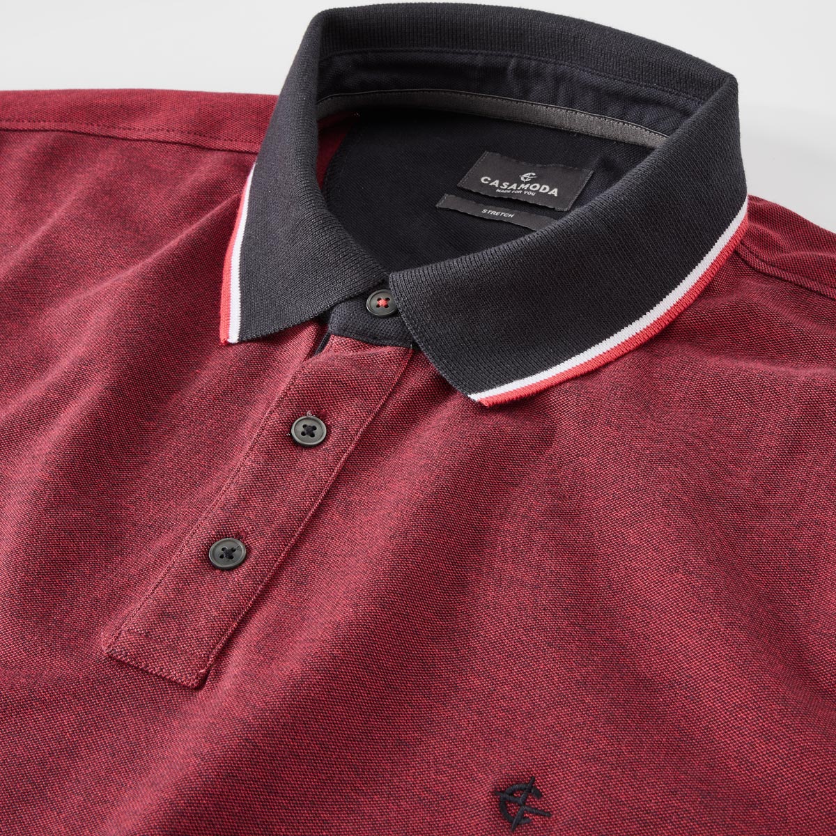 CASA MODA Poloshirt mit Elasthan rot