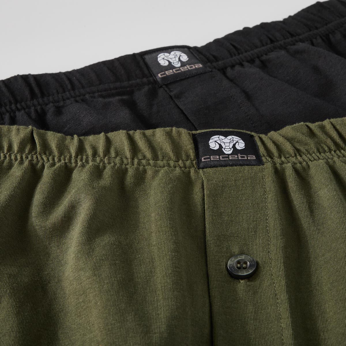 Ceceba Boxershorts aus Baumwoll-Jersey, Doppelpack grün
