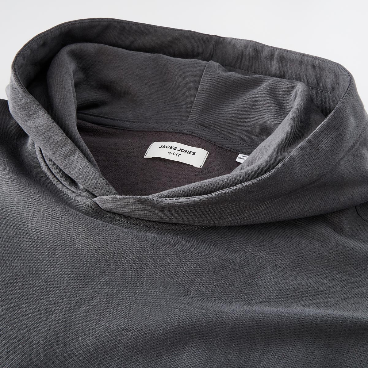 Jack&Jones Hoodie mit Print auf Vorder- und Rückseite dunkelgrau