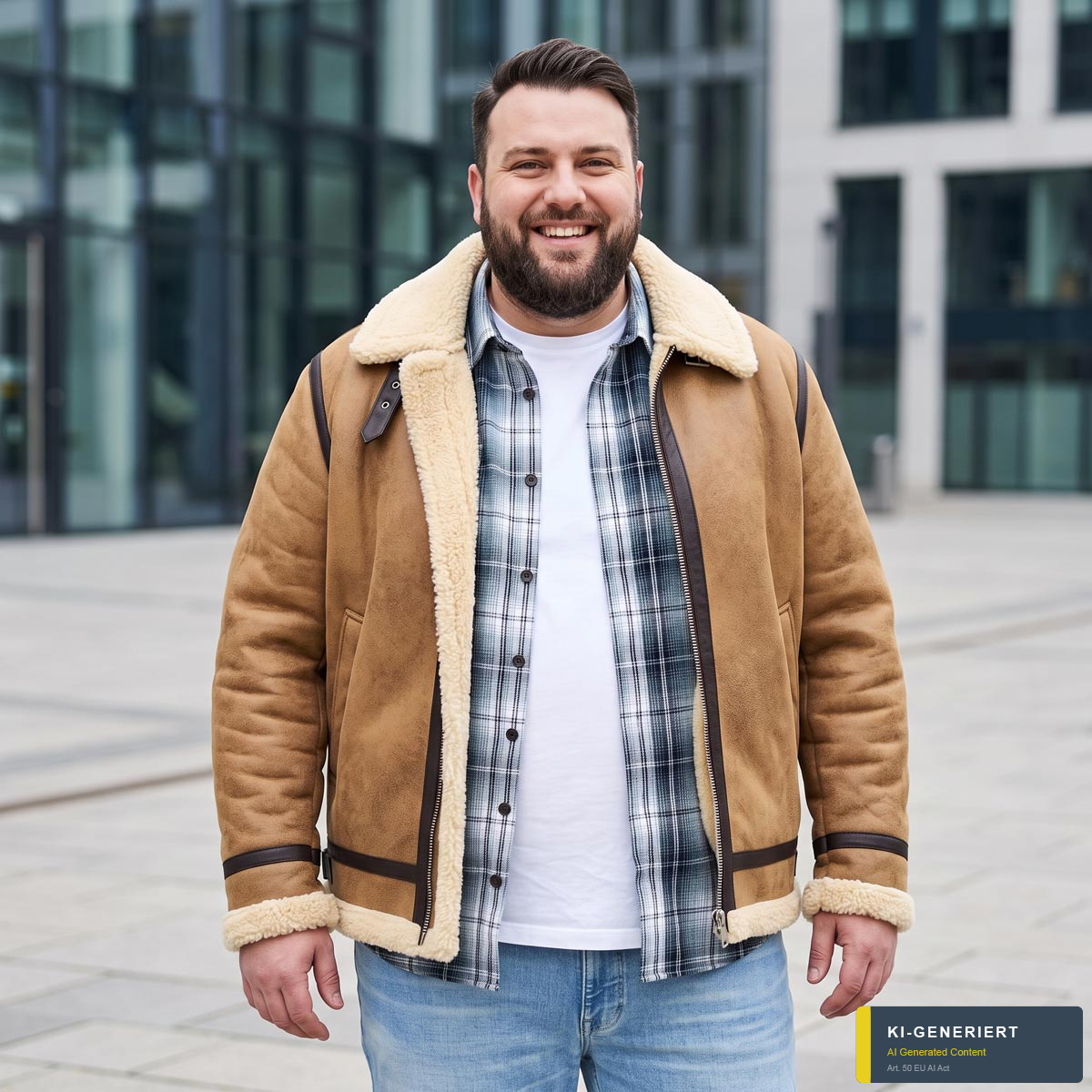 Jack&Jones Jacke mit Teddyfell braun