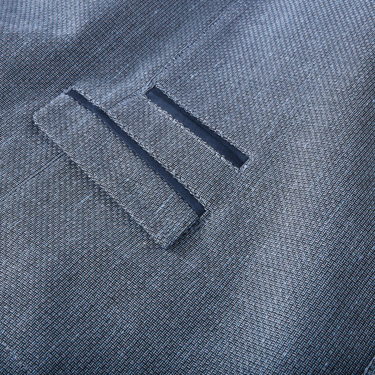 Weis Sakkoweste mit Leinen blau