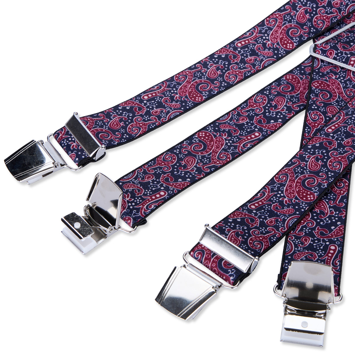 Lindenmann Hosenträger mit floralem Design, verstellbar blau/rot