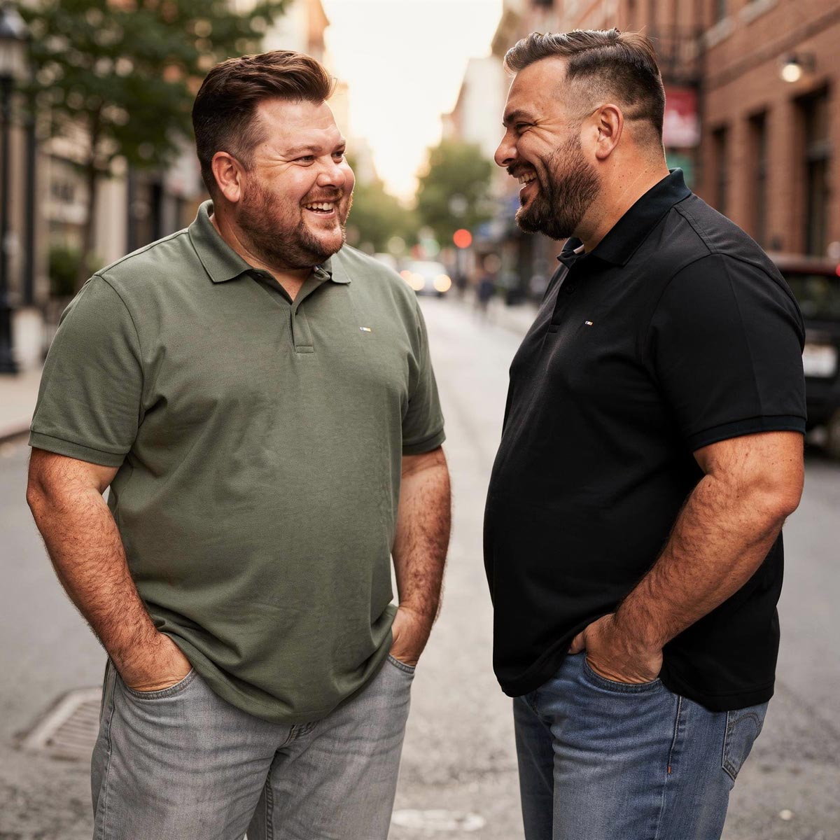 Pfundskerl Doppelpack Poloshirt aus Baumwolle schwarz/oliv