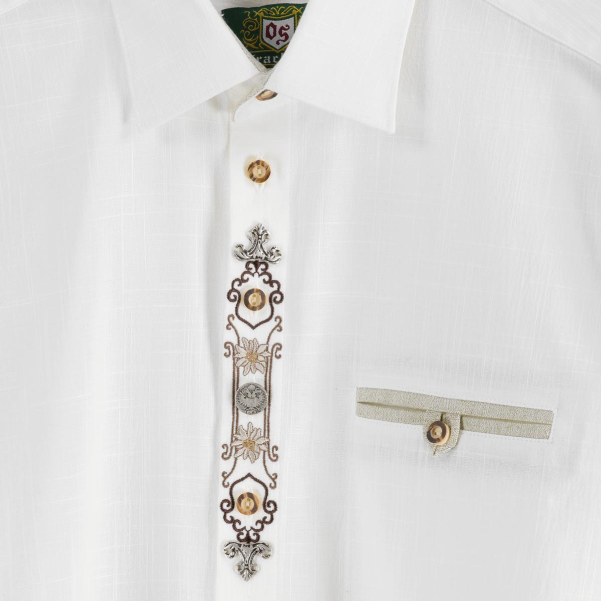 Orbis Trachtenhemd mit Elasthan weiß