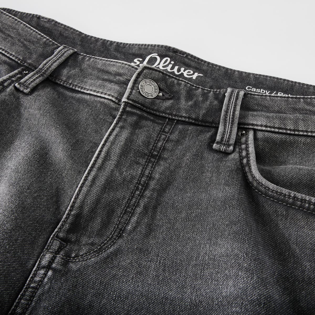 s.Oliver Jeans-Shorts" Casby", soft und knitterarm grau